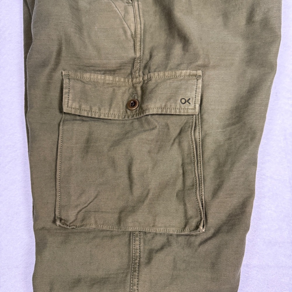 Outerknown Cargo Fatigue Pants Mens 32x26 Olive Green Organic Cotton Ripstop - Picture 4 of 13